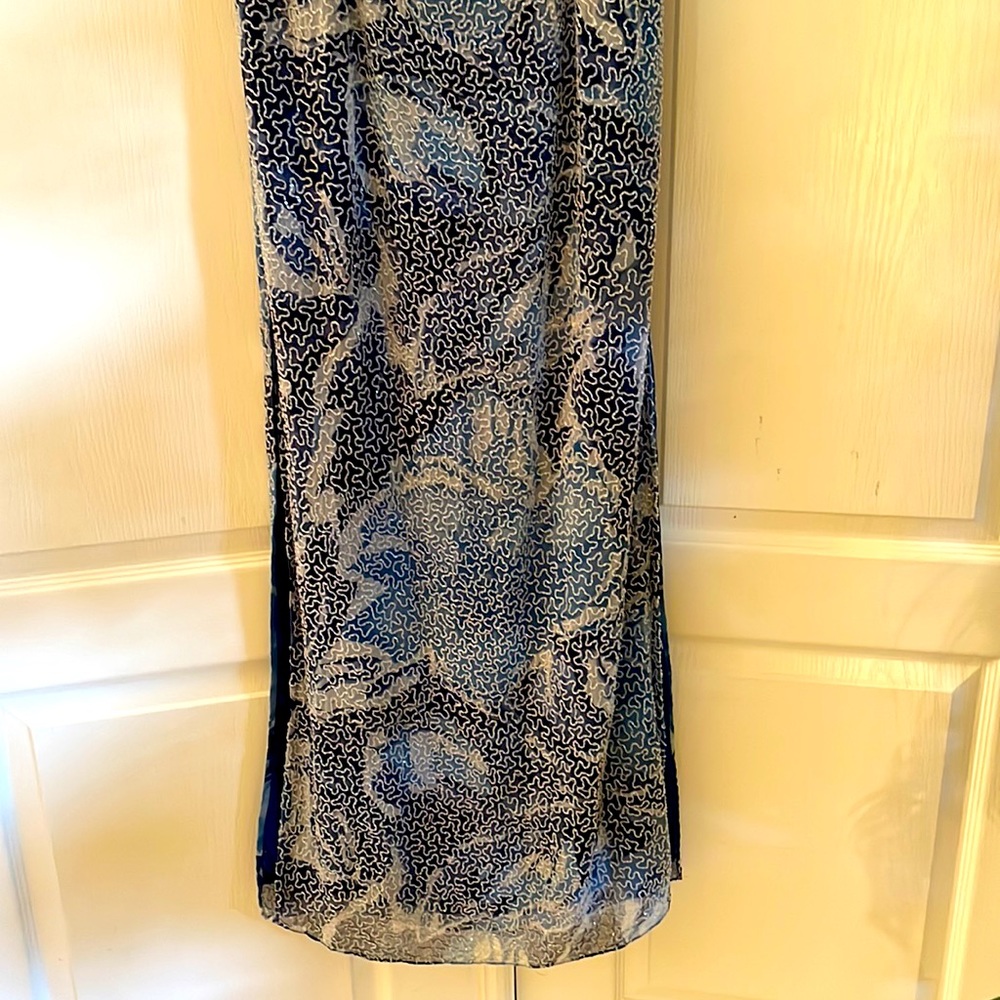 Gorgeous Blue Beaded Formal Evening Gown by Mia Bella. Size M. Never worn, New! - Picture 7 of 13